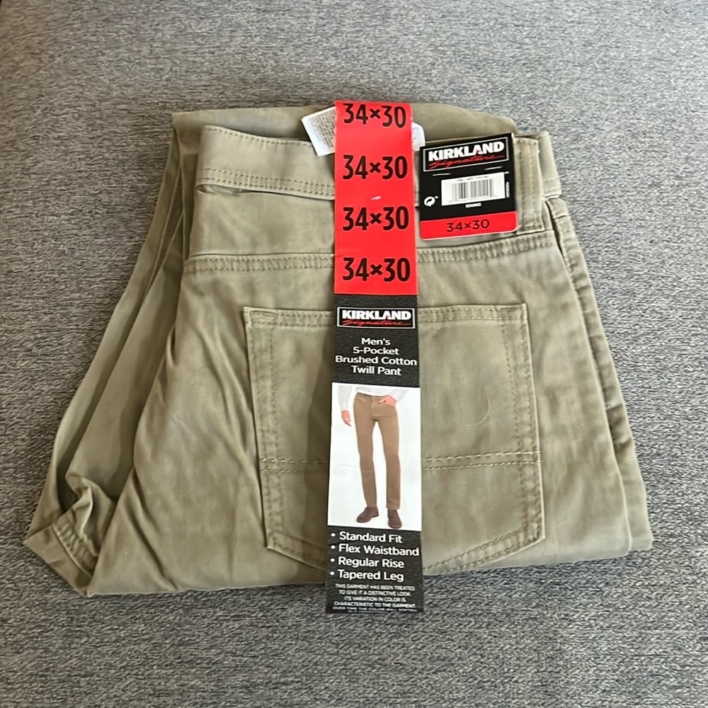Brand New Men’s 5 Pocket Brushed Cotton Twill Pants, 34x30